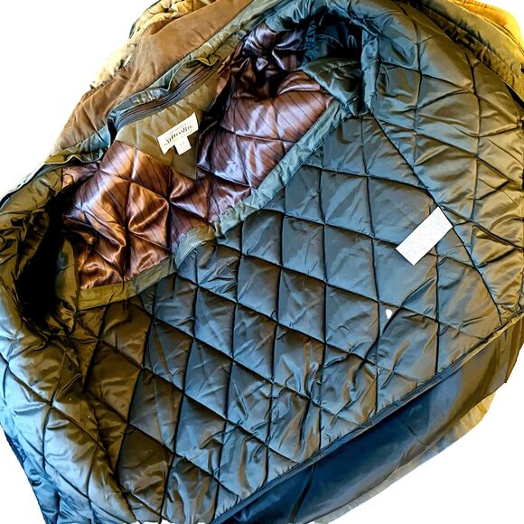 St Johns Bay Vintage Winter Jacket Removable Liner Hood Army Green Quilted M Men - Picture 5 of 16